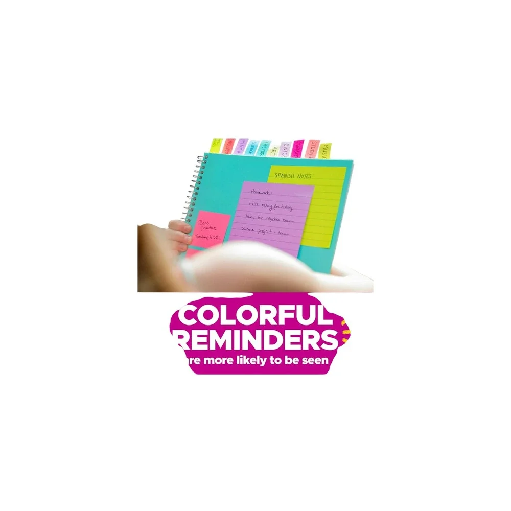 Set‎ of 2- Post-it Super Sticky Notes Supernova Neons Collection 675 Total Count